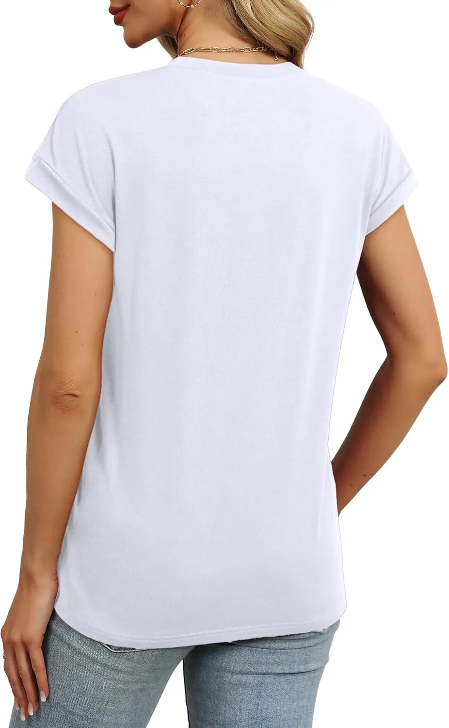 Alaroo Womens Summer Tops Short Sleeve Shirts Crew Neck Cute Trendy Tunic Blouses (S-3XL)