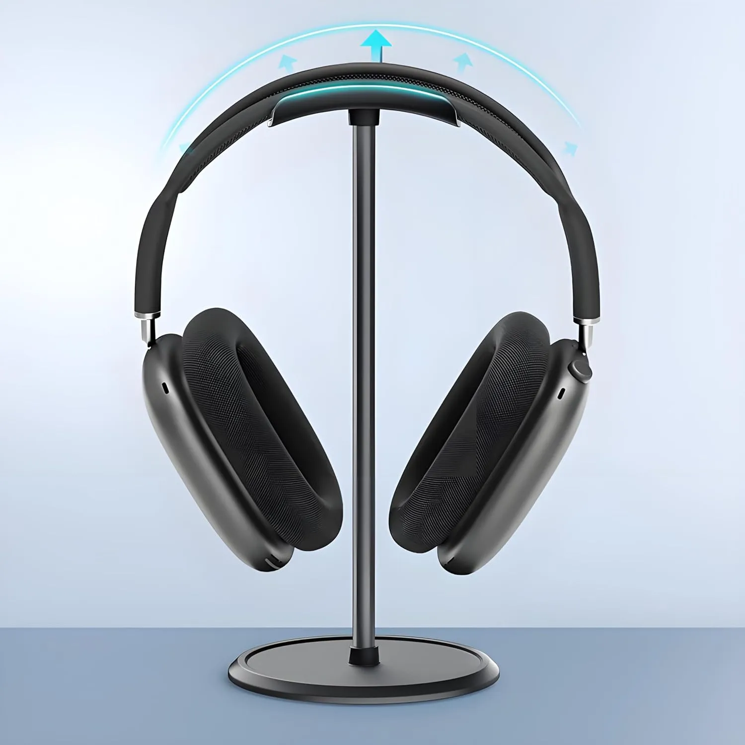 Aluminium Alloy Headset Holder with Storage Tray - 9.7" Tall Heavy Base for All Gaming PC Headphones Stand, AirPod Max Gamer Gifts (Classic Black)