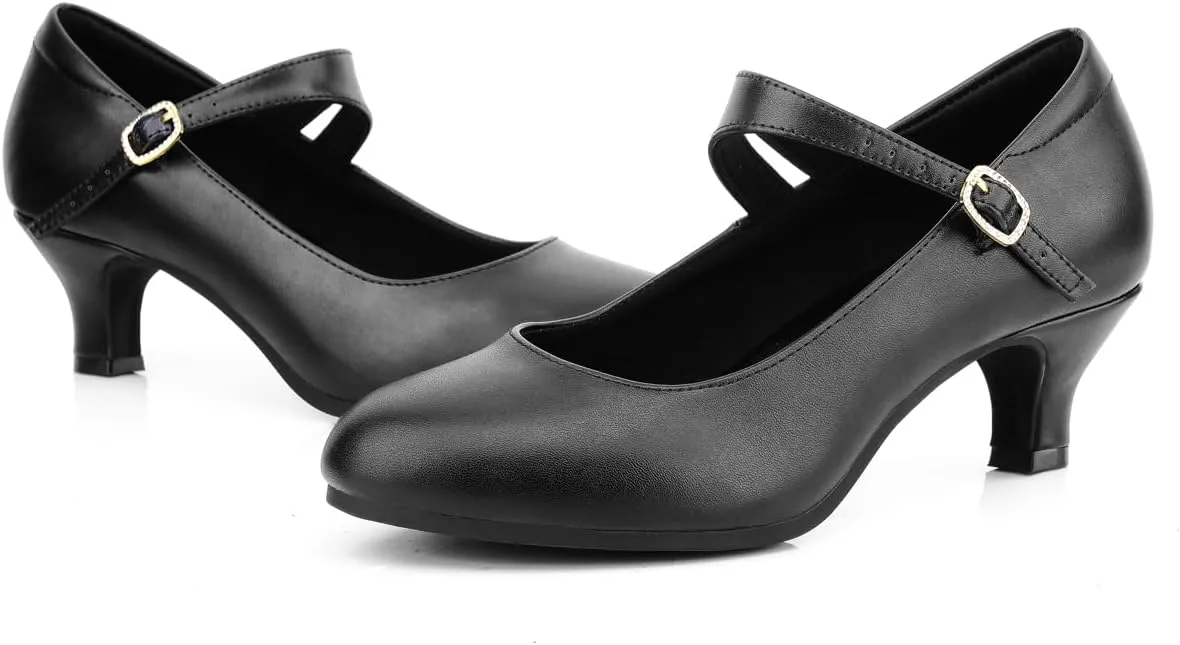Ankle Strap Dance Heels Womens Character Shoes Ballroom Latin Dress Pumps