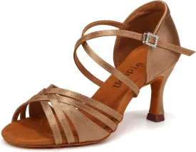 Ballroom Latin Dance Shoes for Women Open Toe Salsa Tango Professional Dance Shoes 3 Inch