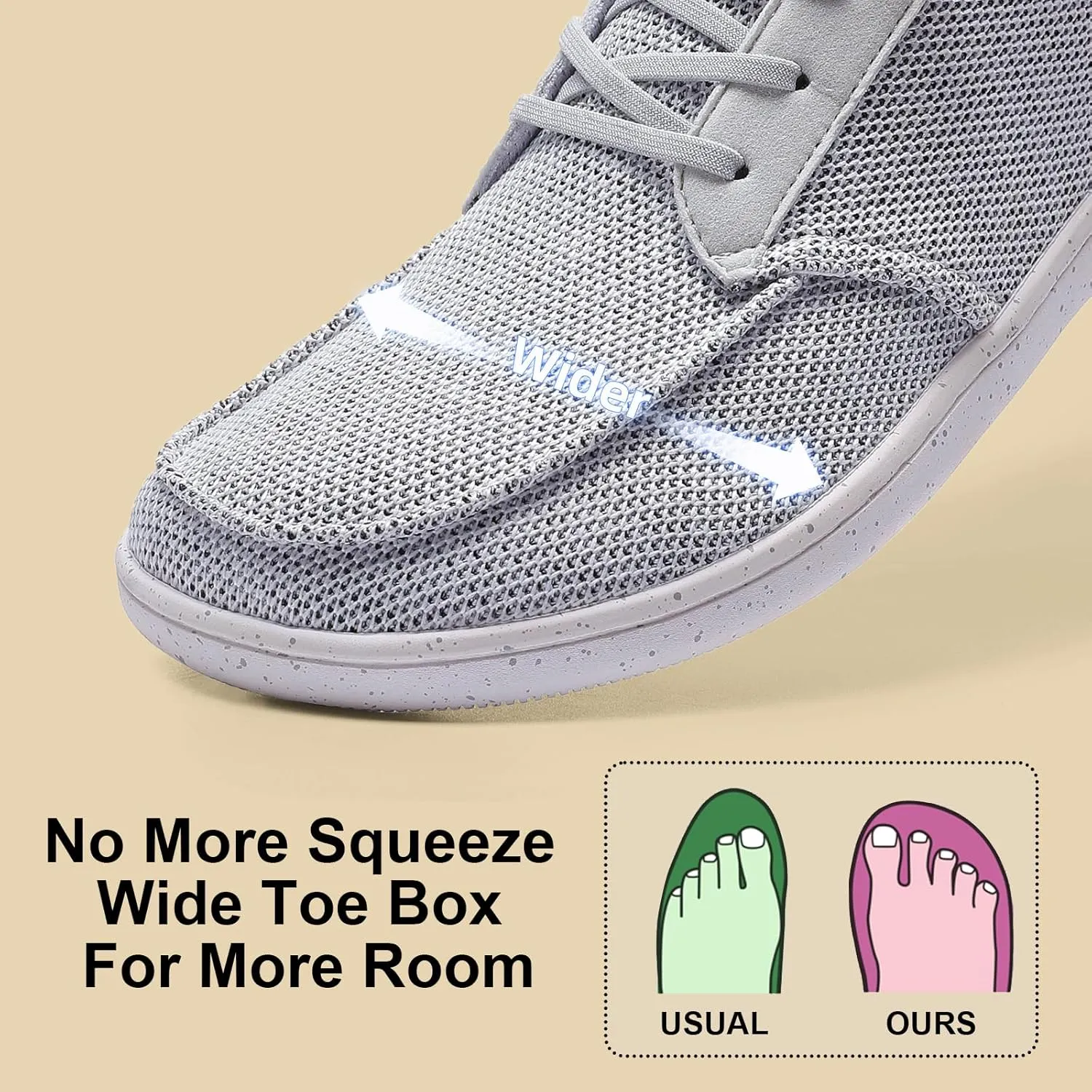 Barefoot Wide Toe Box Shoes for Women - Minimalist Barefoot Shoes with | Zero Drop Sole | Extra Wide Slip on for Walking