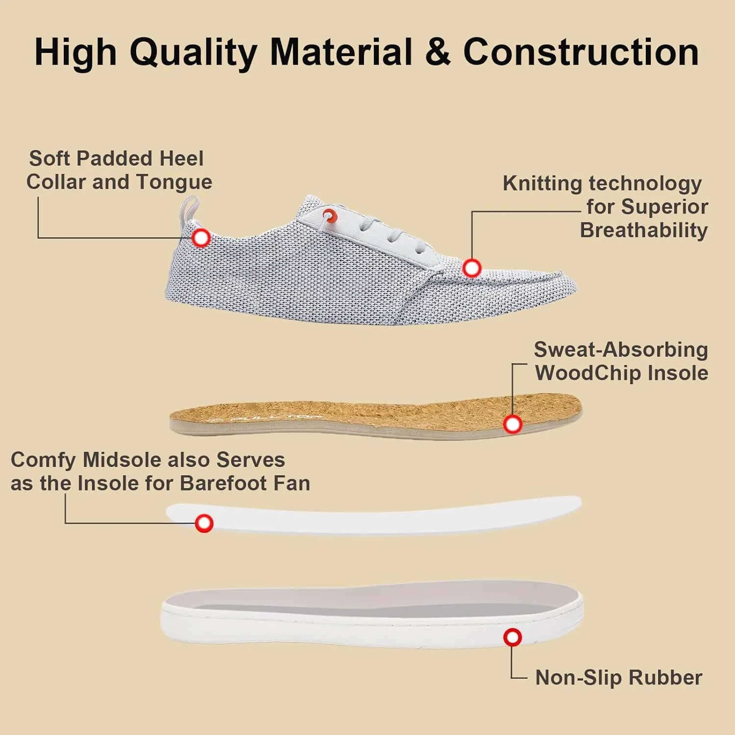 Barefoot Wide Toe Box Shoes for Women - Minimalist Barefoot Shoes with | Zero Drop Sole | Extra Wide Slip on for Walking