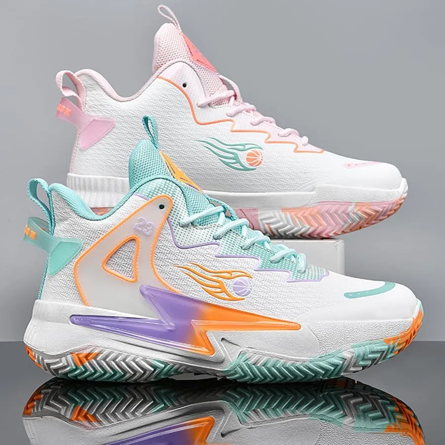 Basketball Shoes for Womens Mens Fashion Comfortable Volleyball Sneakers Breathable High Top Non Slip Outdoor Sport Woman Man Shoe