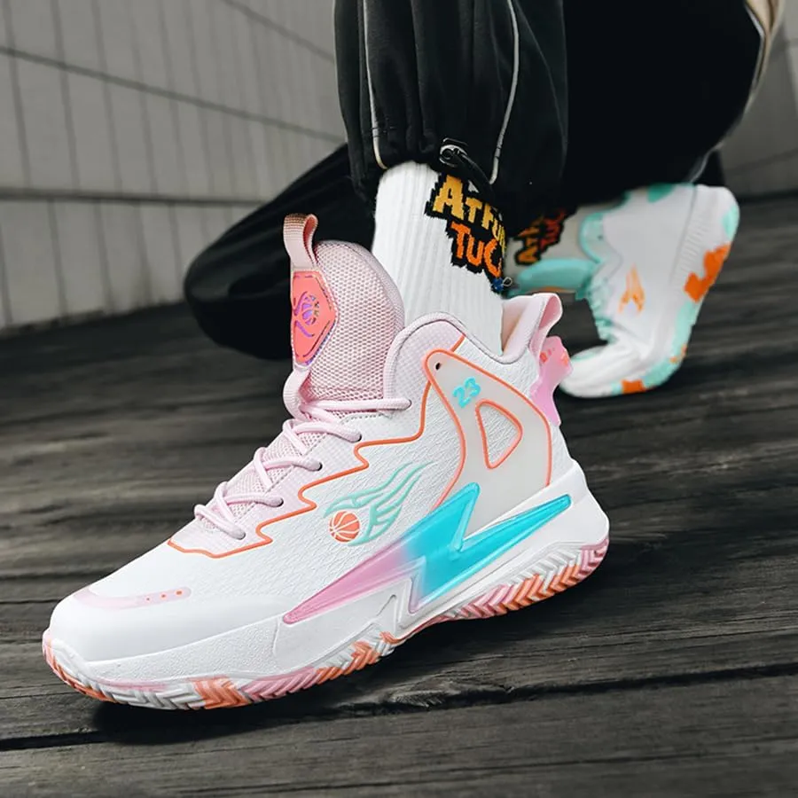 Basketball Shoes for Womens Mens Fashion Comfortable Volleyball Sneakers Breathable High Top Non Slip Outdoor Sport Woman Man Shoe