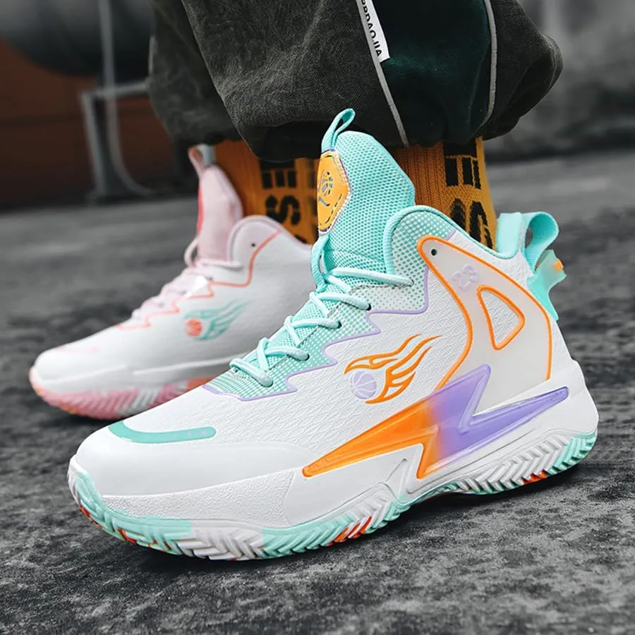Basketball Shoes for Womens Mens Fashion Comfortable Volleyball Sneakers Breathable High Top Non Slip Outdoor Sport Woman Man Shoe