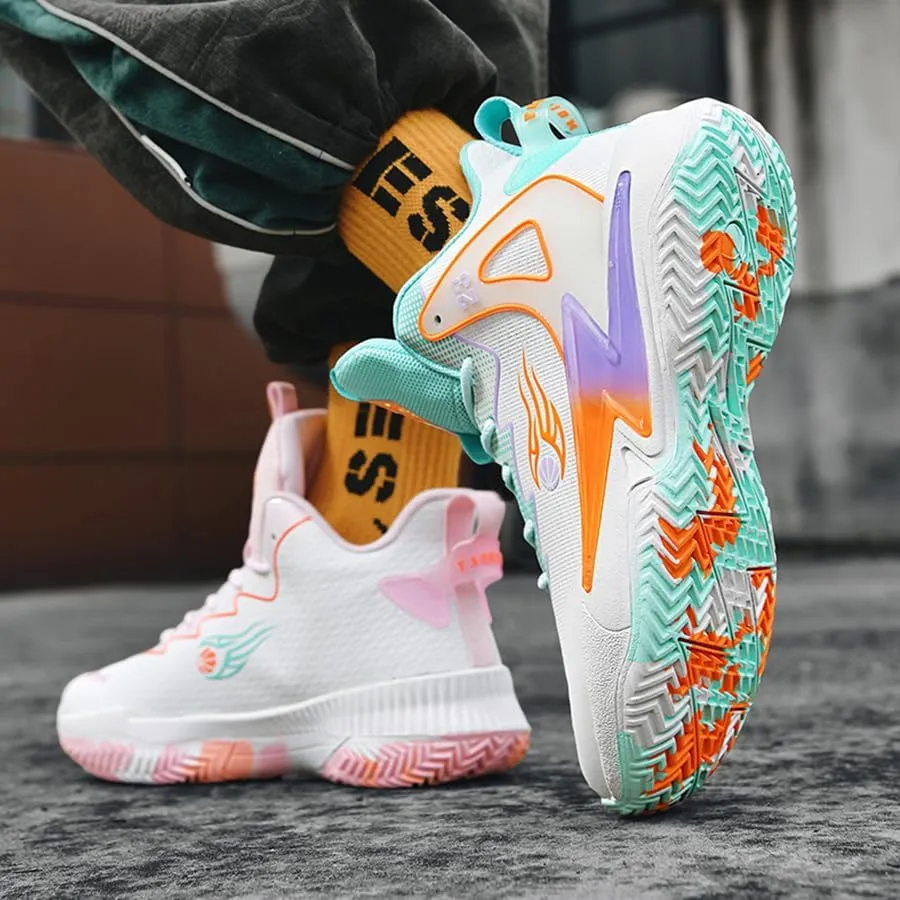 Basketball Shoes for Womens Mens Fashion Comfortable Volleyball Sneakers Breathable High Top Non Slip Outdoor Sport Woman Man Shoe