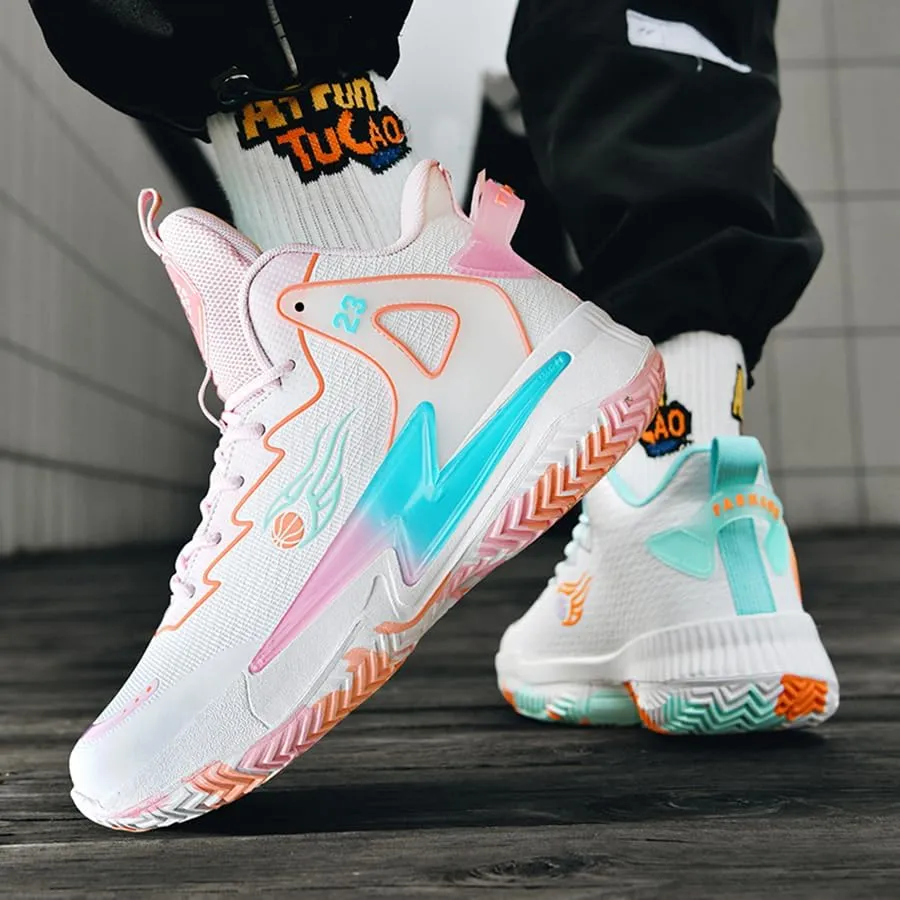 Basketball Shoes for Womens Mens Fashion Comfortable Volleyball Sneakers Breathable High Top Non Slip Outdoor Sport Woman Man Shoe