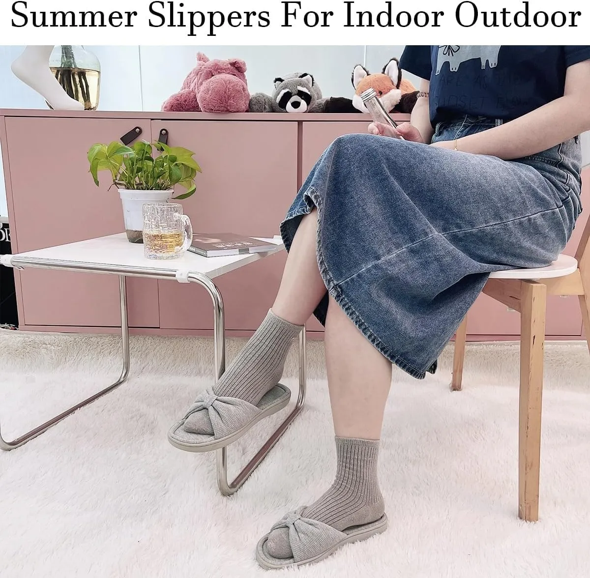 Caramella Bubble Womens Open Toe Summer Bedroom Slippers Memory Foam Sandal Home Ladies Comfy Slippers