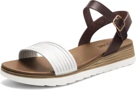 Carcuume Women's Comfortable Lightweight Walking Footbed Arch Support Flat Sandal,DR-00