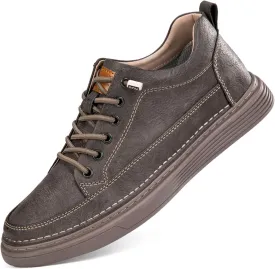 CERYTHRINA Elevator Shoes for Men - Height Increasing Sneakers, 2.5 Inches Taller, Leather Casual Shoes with Height Increase Insoles