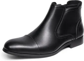 Chelsea Boots Men Dress Boots with Zipper Casual Men's Leather Chelsea Ankle Boots