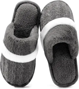 Cozy Slippers for Women Indoor and Outdoor Fuzzy House Shoes with Memory Foam Anti-Skid Sole Gifts for Women Mom Ladies