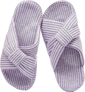 Cross Band House Slippers for Women, Memory Foam Platform with Arch Support Open Toe Bow, Comfy Cozy Trendy Gift Home Shoes for Indoor Outdoor Bedroom