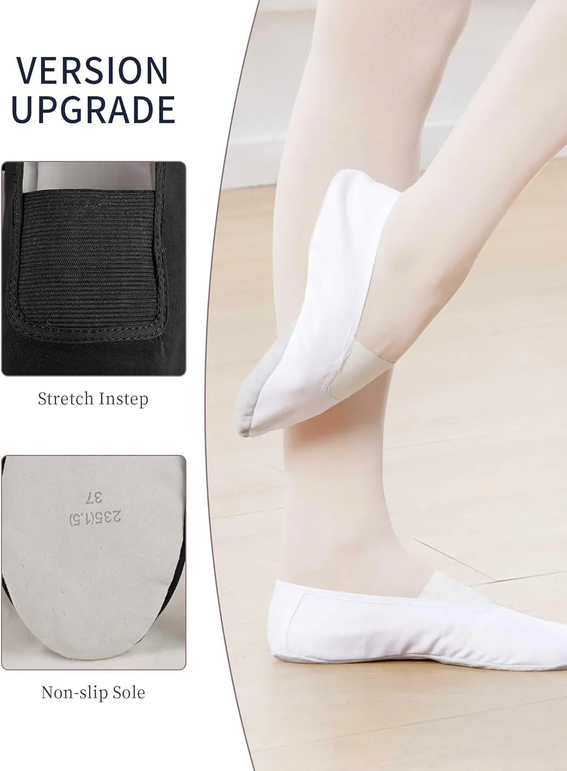 Daydance Full Sole Gymnastics Shoes White