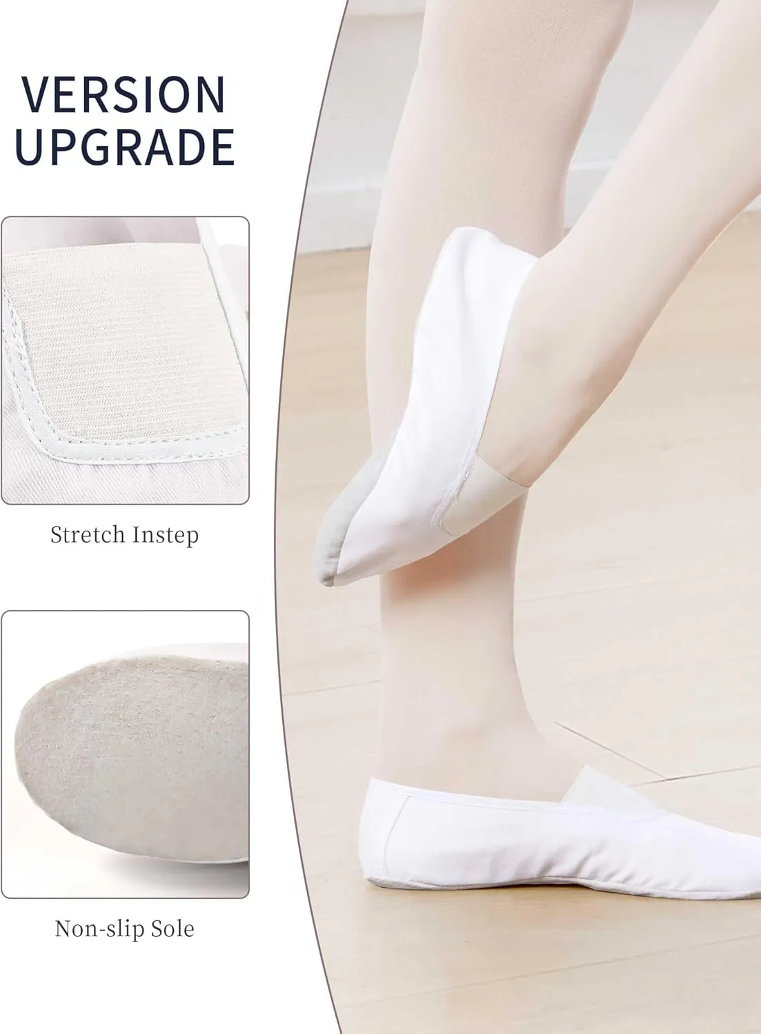 Daydance Full Sole Gymnastics Shoes White