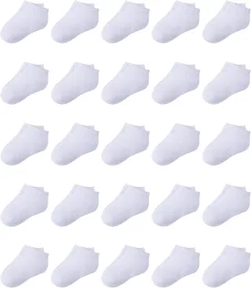 Duufin 25 Pairs Toddler Ankle Socks - Low Cut Kids Half Cushion Socks for Boys and Girls