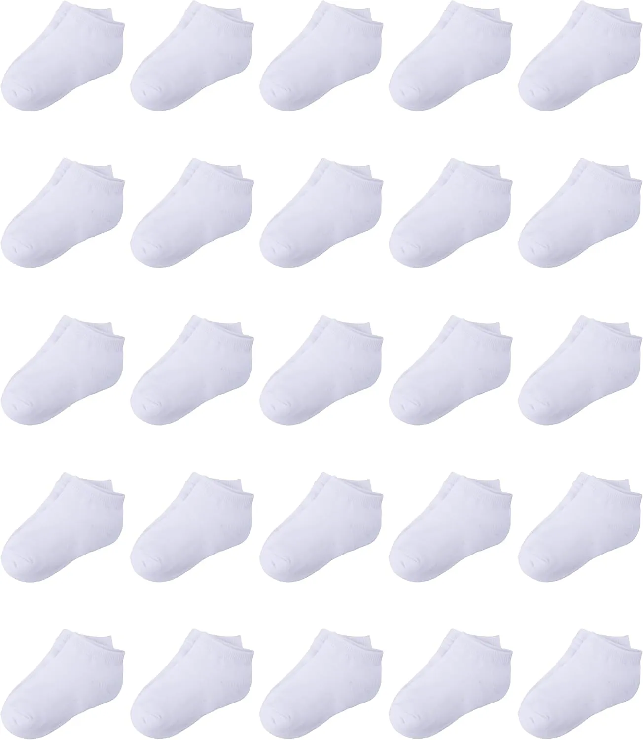 Duufin 25 Pairs Toddler Ankle Socks - Low Cut Kids Half Cushion Socks for Boys and Girls
