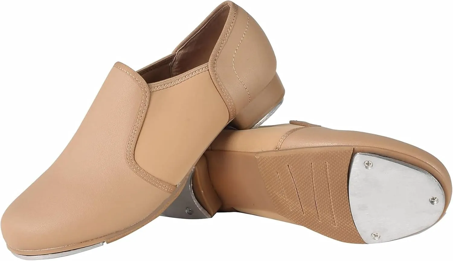 Dynadans Manmade Leather Slip On Tap Shoe Dance Shoes for Women and Men's Dance Shoes