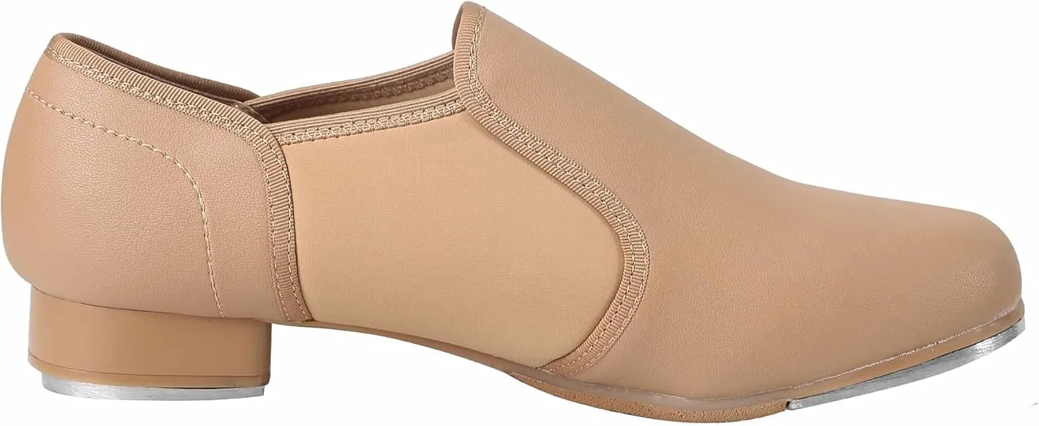 Dynadans Manmade Leather Slip On Tap Shoe Dance Shoes for Women and Men's Dance Shoes