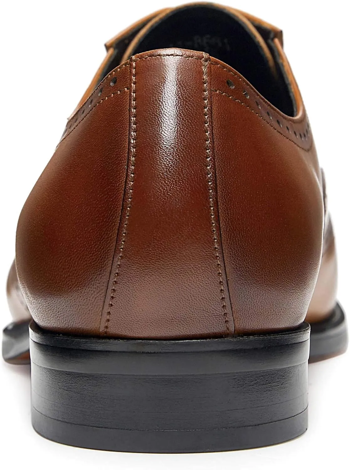 FRASOICUS Mens Dress Shoes with Genuine Leather in Classic Brogue Elastic Band Oxford Formal