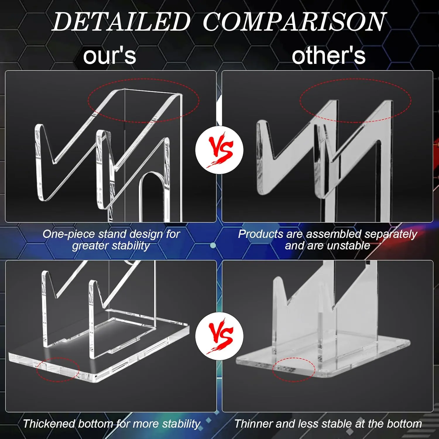 FYY Game Controller Holder 2 Pack - 2 Tiers Universal Dual Controller Stand Headphone Holder, Acrylic Clear Controller Display Stand Compatible with Nintendo Switch Xbox PS5 PS4