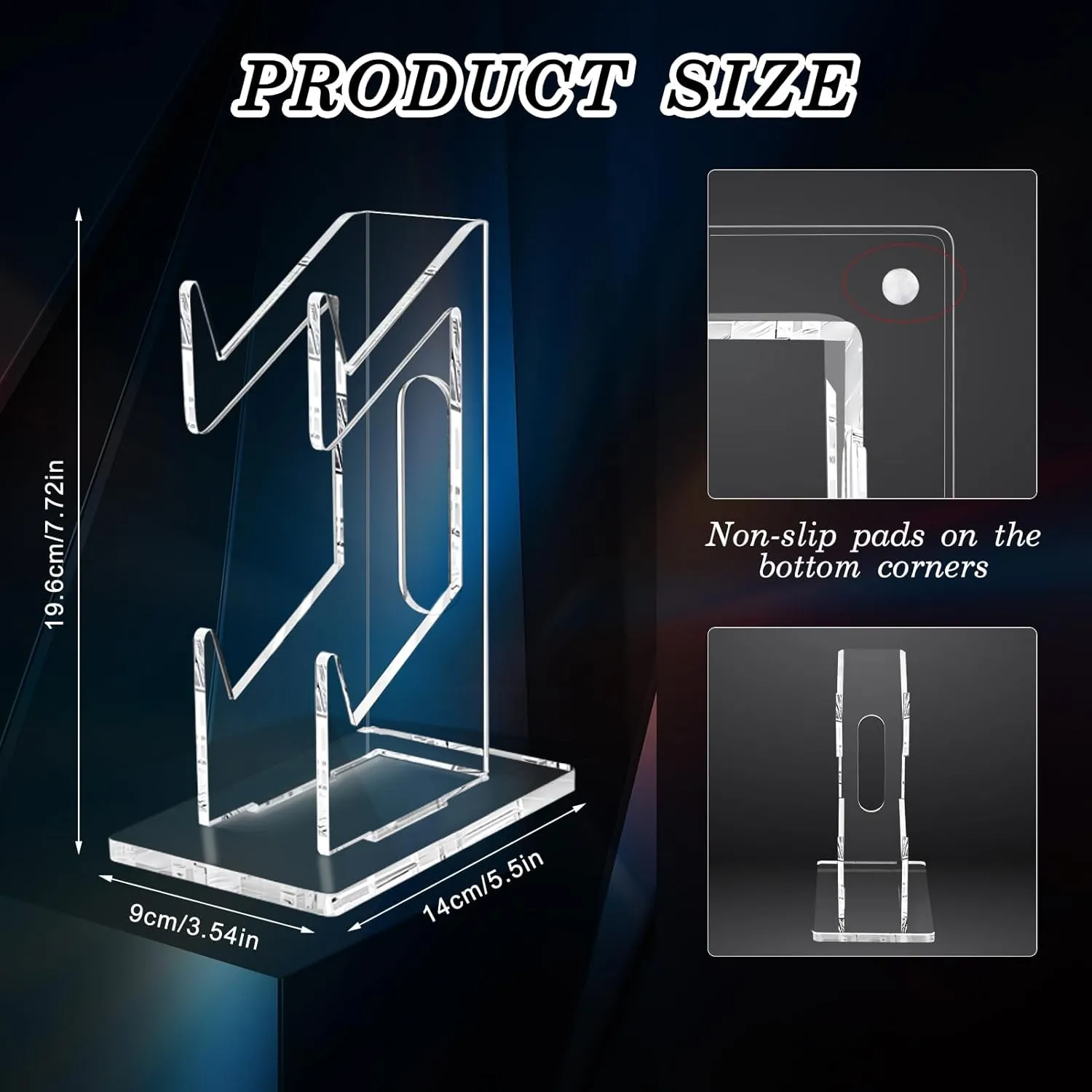 FYY Game Controller Holder 2 Pack - 2 Tiers Universal Dual Controller Stand Headphone Holder, Acrylic Clear Controller Display Stand Compatible with Nintendo Switch Xbox PS5 PS4