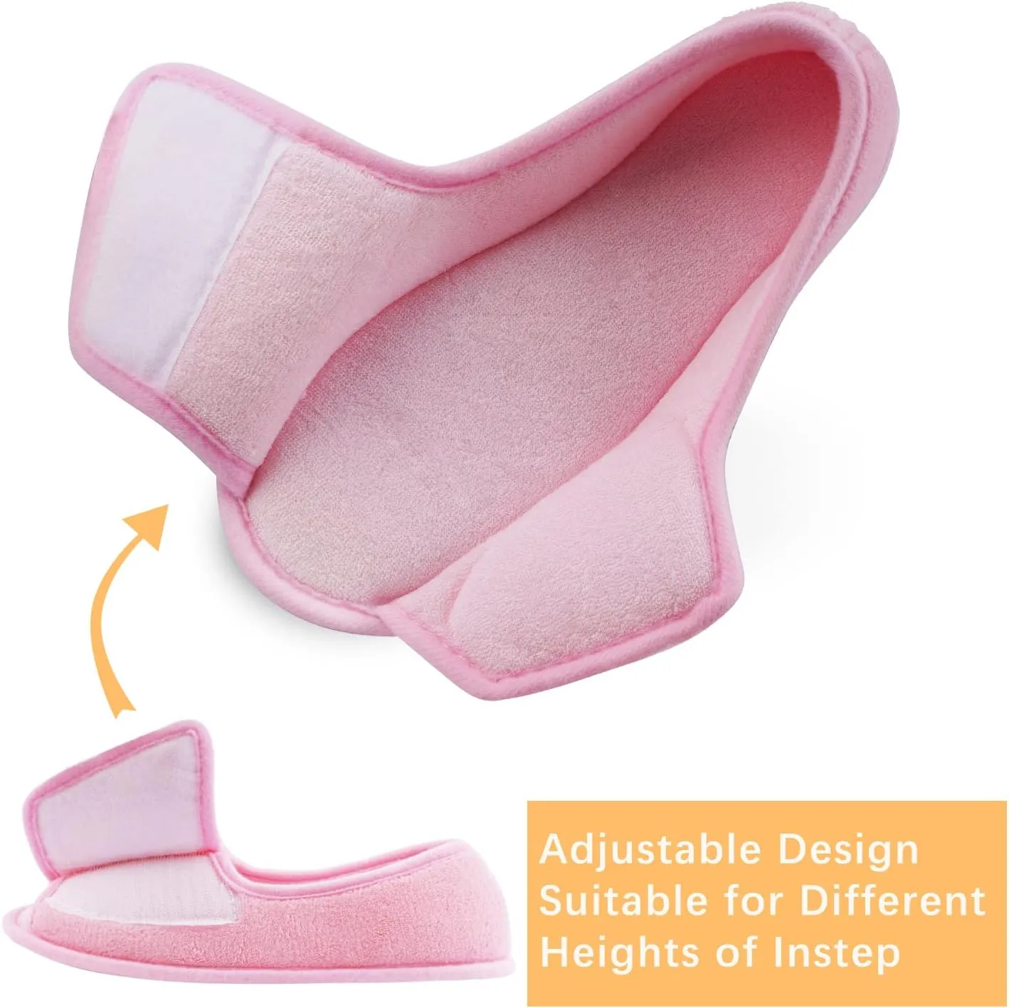 Git-up Women Diabetic Slippers/W Arthritis Edema Adjustable Closure Memory Foam House Shoes Open Toe Extra Wide