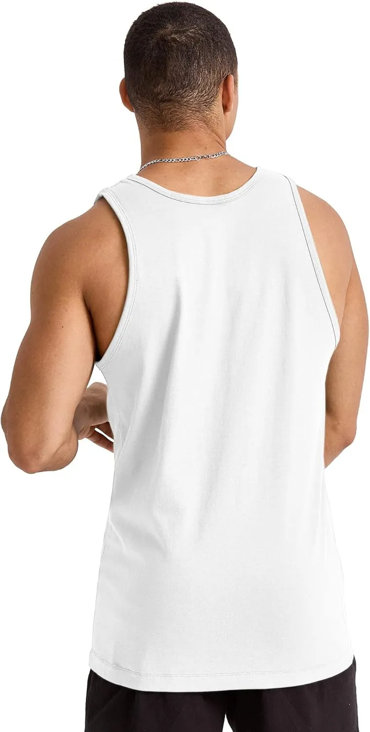 Hanes Men's Essentials Top Pack, Midweight Cotton Tanks, Sleeveless Shirts, 3-Pack