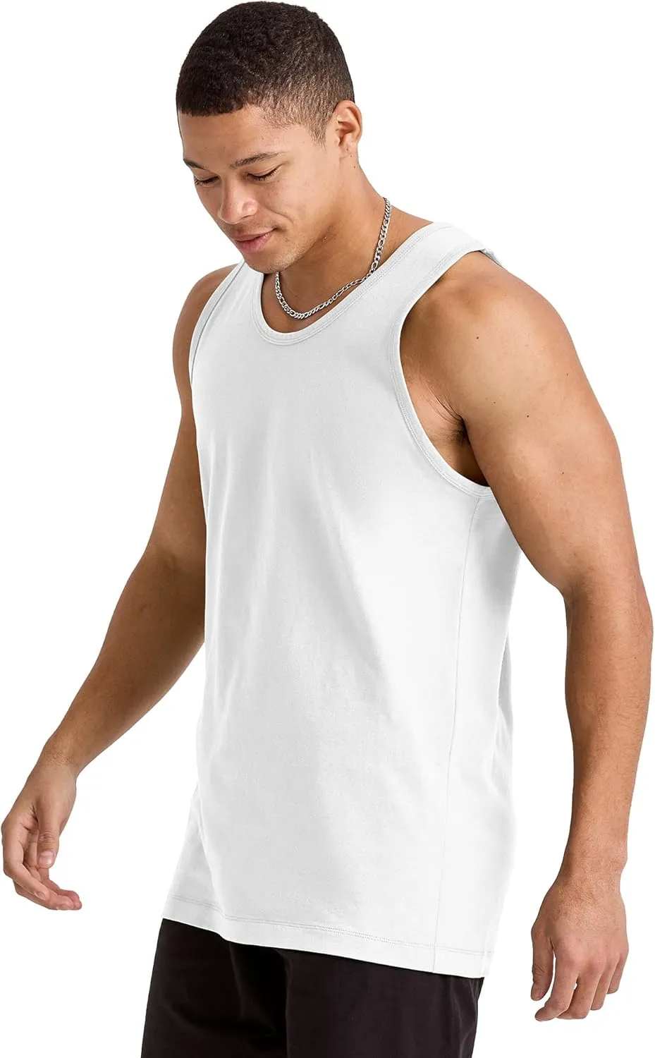 Hanes Men's Essentials Top Pack, Midweight Cotton Tanks, Sleeveless Shirts, 3-Pack