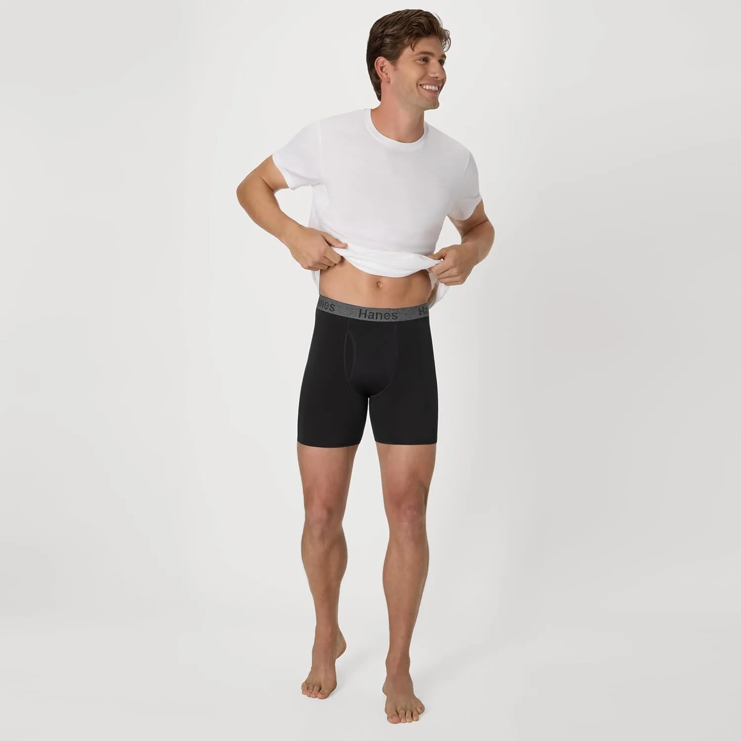 Hanes Men's Stay Dry Pouch, Cotton Stretch Boxer Brief with Leak Protection, 3-Pack