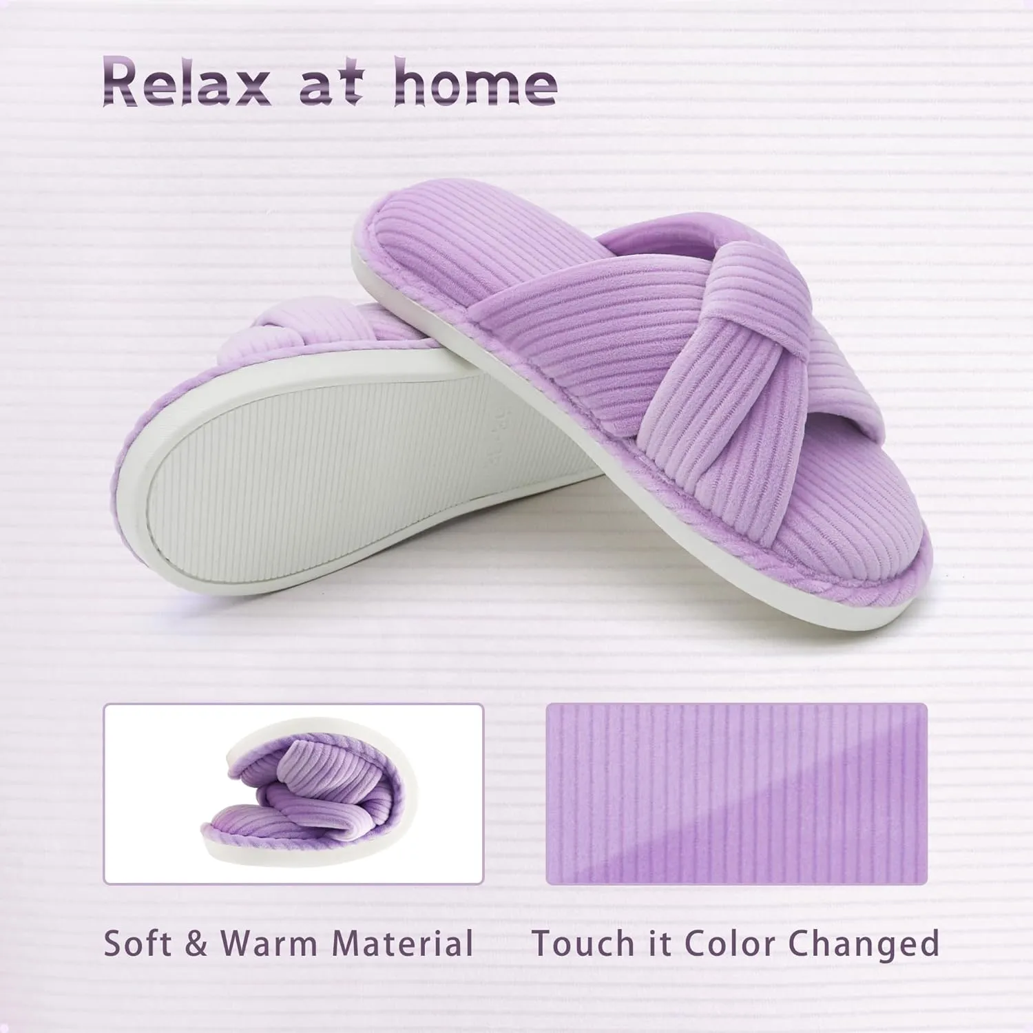 House Slippers for Women Indoor Cute Comfy Open Toe Crossband Slipper for Woman Girls and Ladies use in Bedroom, Living room and Outdoor around the Home