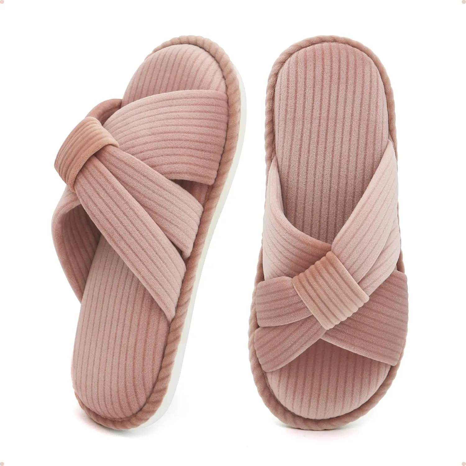 House Slippers for Women Indoor Cute Comfy Open Toe Crossband Slipper for Woman Girls and Ladies use in Bedroom, Living room and Outdoor around the Home