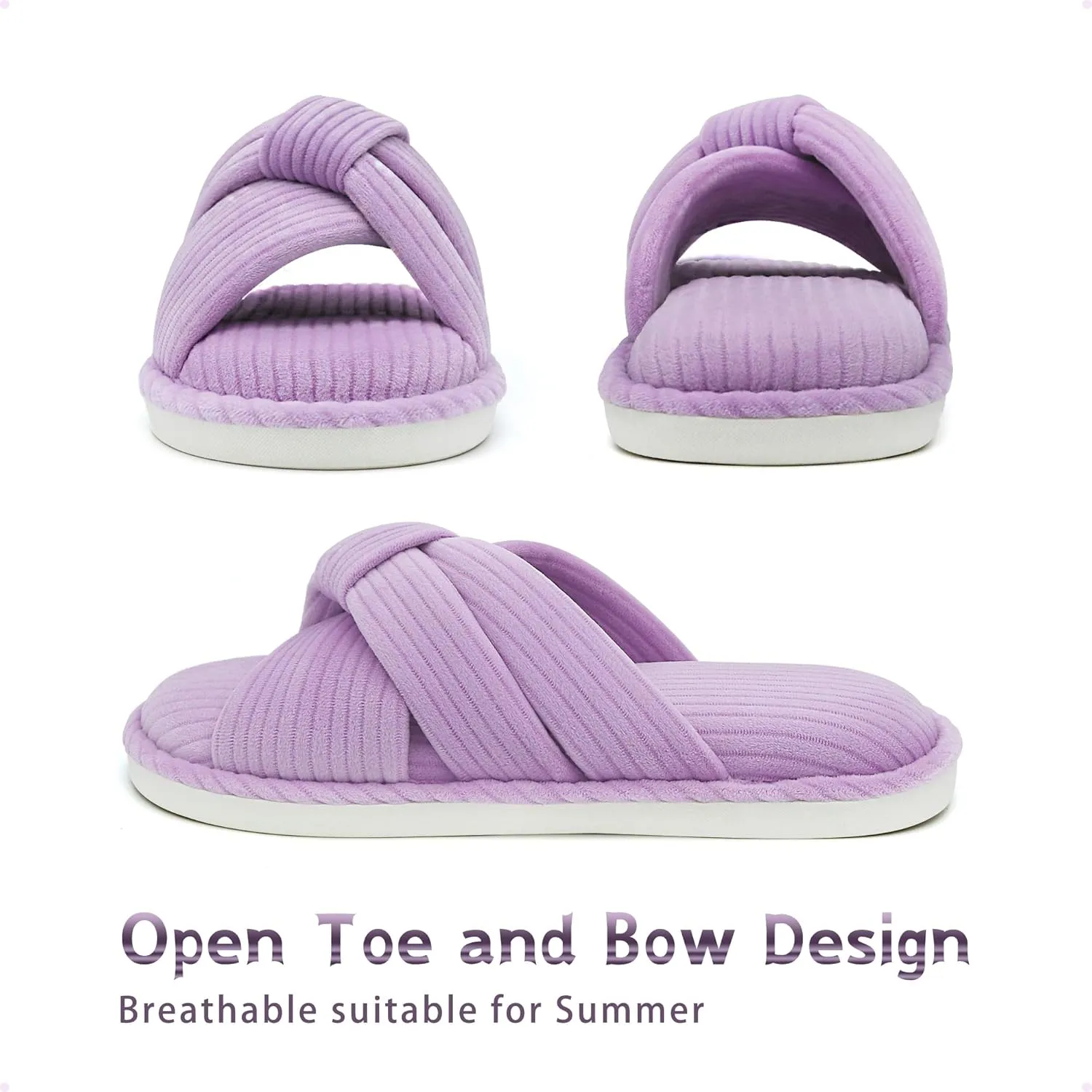 House Slippers for Women Indoor Cute Comfy Open Toe Crossband Slipper for Woman Girls and Ladies use in Bedroom, Living room and Outdoor around the Home