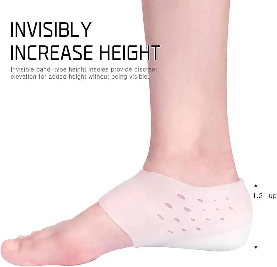 Invisible Height Increase Insoles  Comfortable & Discreet Shoe Inserts for Men & Women (with Holes, 1 Pair)