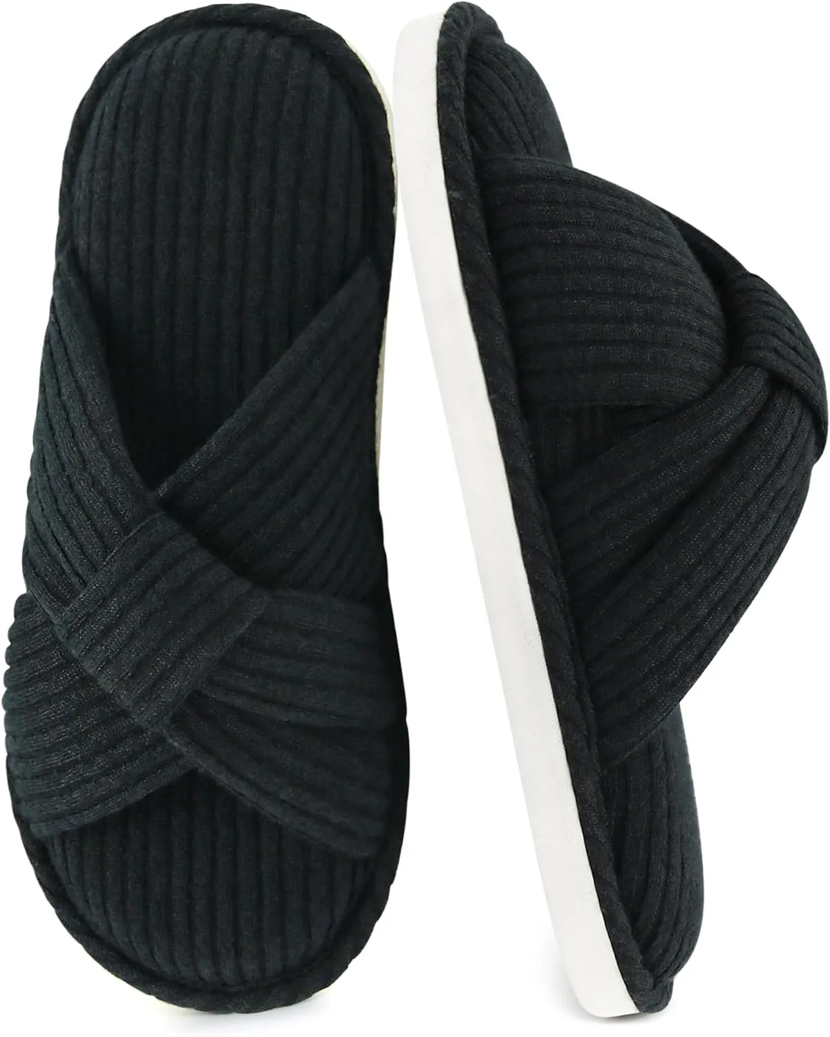 Jerzmy Cross Slippers for Women, Comfy Memory Foam House Bedroom Slippers Trendy Woman Gifts Home Shoes for Room Indoor Kitchen