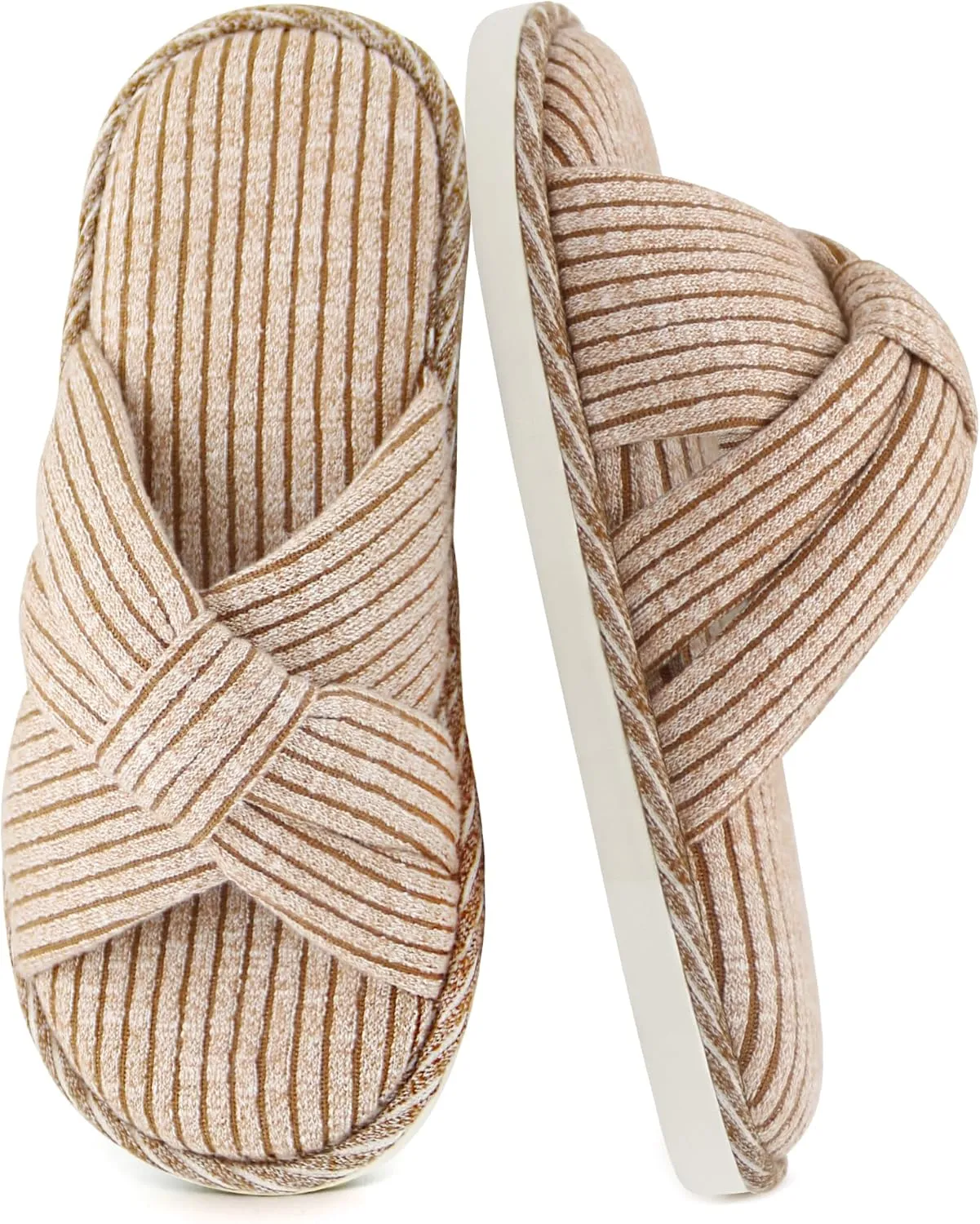Jerzmy Cross Slippers for Women, Comfy Memory Foam House Bedroom Slippers Trendy Woman Gifts Home Shoes for Room Indoor Kitchen