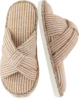 Jerzmy Cross Slippers for Women, Comfy Memory Foam House Bedroom Slippers Trendy Woman Gifts Home Shoes for Room Indoor Kitchen