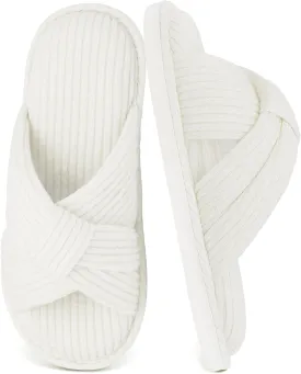 Jerzmy Cross Slippers for Women, Cozy Soft Bow Memory Foam House Bedroom Slippers Trendy Woman Gifts Home Shoes for Room Indoor Kitchen
