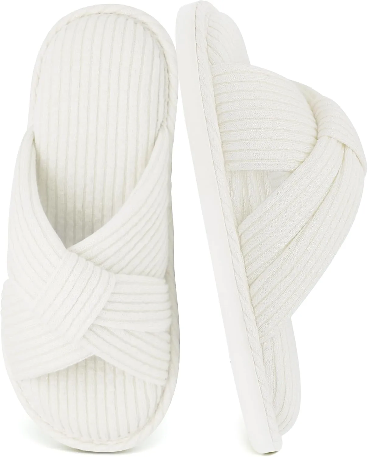 Jerzmy Cross Slippers for Women, Cozy Soft Bow Memory Foam House Bedroom Slippers Trendy Woman Gifts Home Shoes for Room Indoor Kitchen