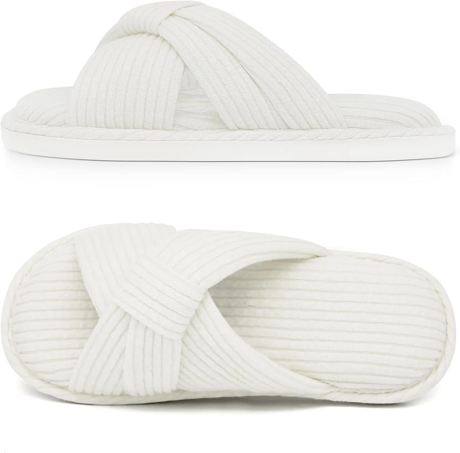 Jerzmy Cross Slippers for Women, Cozy Soft Bow Memory Foam House Bedroom Slippers Trendy Woman Gifts Home Shoes for Room Indoor Kitchen