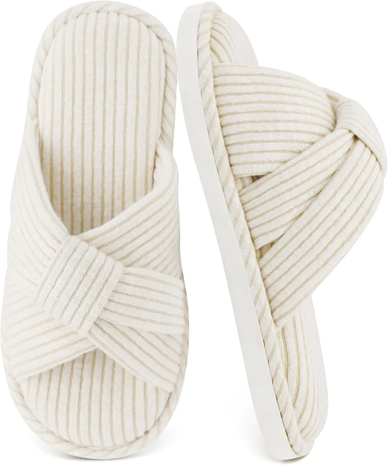 Jerzmy Cross Slippers for Women, Cozy Soft Bow Memory Foam House Bedroom Slippers Trendy Woman Gifts Home Shoes for Room Indoor Kitchen