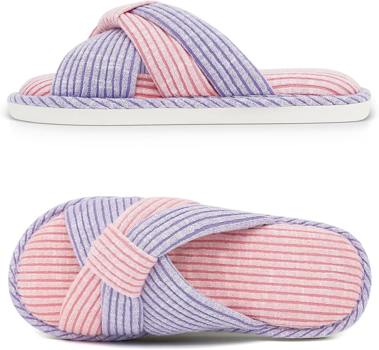 Jerzmy Cross Slippers for Women, Cozy Soft Bow Memory Foam House Bedroom Slippers Trendy Woman Gifts Home Shoes for Room Indoor Kitchen