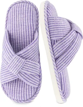 Jerzmy Cross Slippers for Women, Cozy Soft Bow Memory Foam House Bedroom Slippers Trendy Woman Gifts Home Shoes for Room Indoor Kitchen
