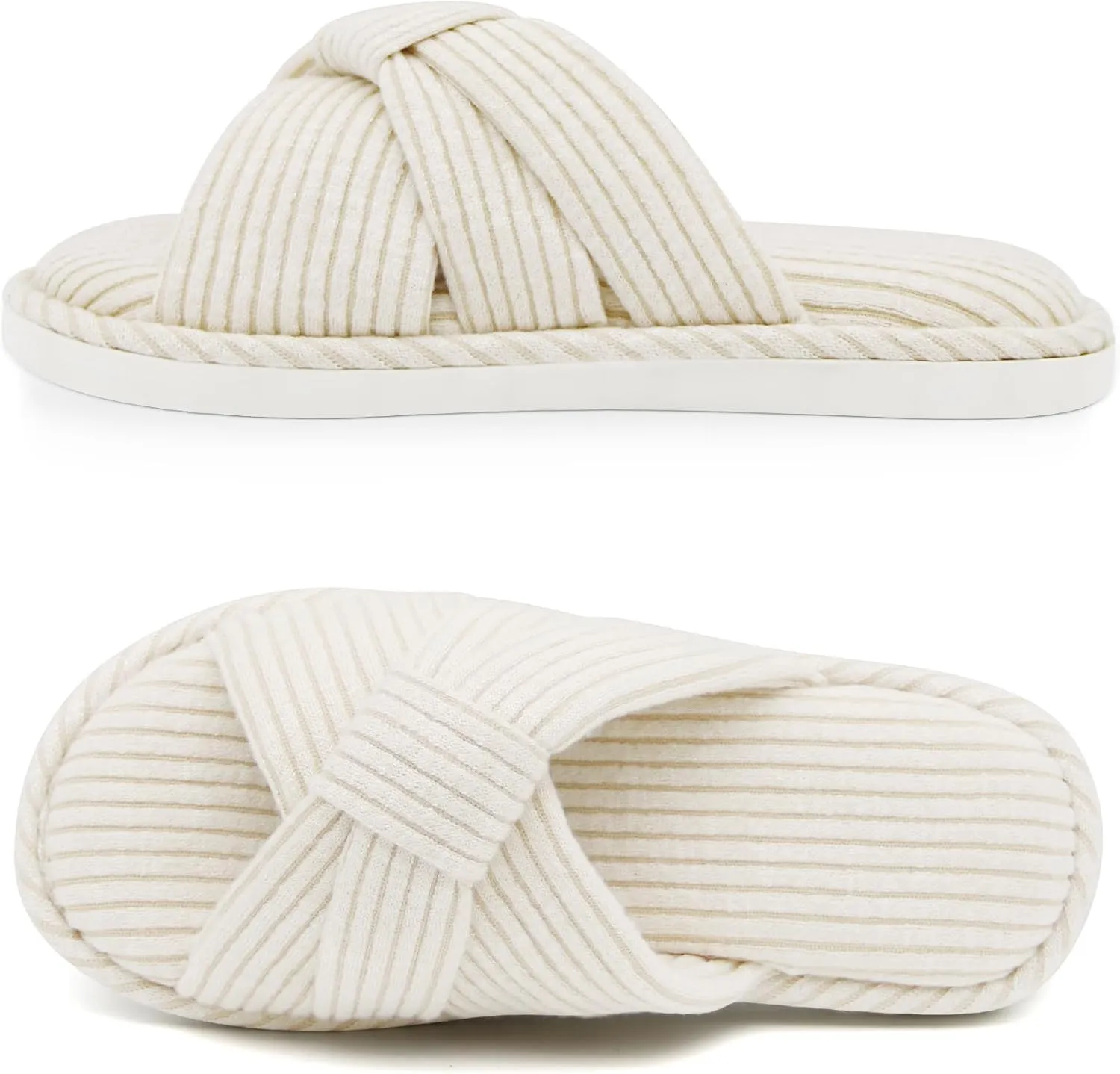 Jerzmy Cross Slippers for Women, Cozy Soft Bow Memory Foam House Bedroom Slippers Trendy Woman Gifts Home Shoes for Room Indoor Kitchen