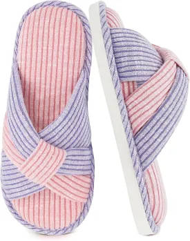 Jerzmy Cross Slippers for Women, Cozy Soft Bow Memory Foam House Bedroom Slippers Trendy Woman Gifts Home Shoes for Room Indoor Kitchen