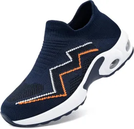 LARNMERN Steel Toe Sneakers for Women Slip On Safety Toe Work Shoes Air Cushion Walking Casual Shoes Lightweight Comfortable