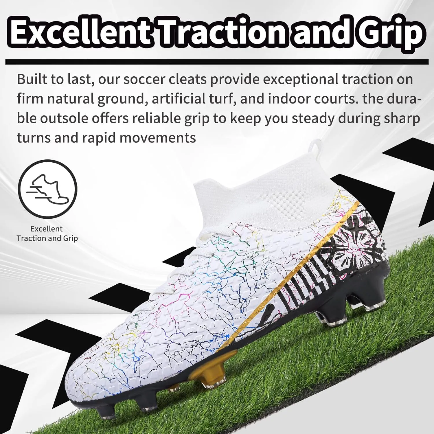 Men Soccer Cleats Women Football Cleats for Big Boy AG/FG