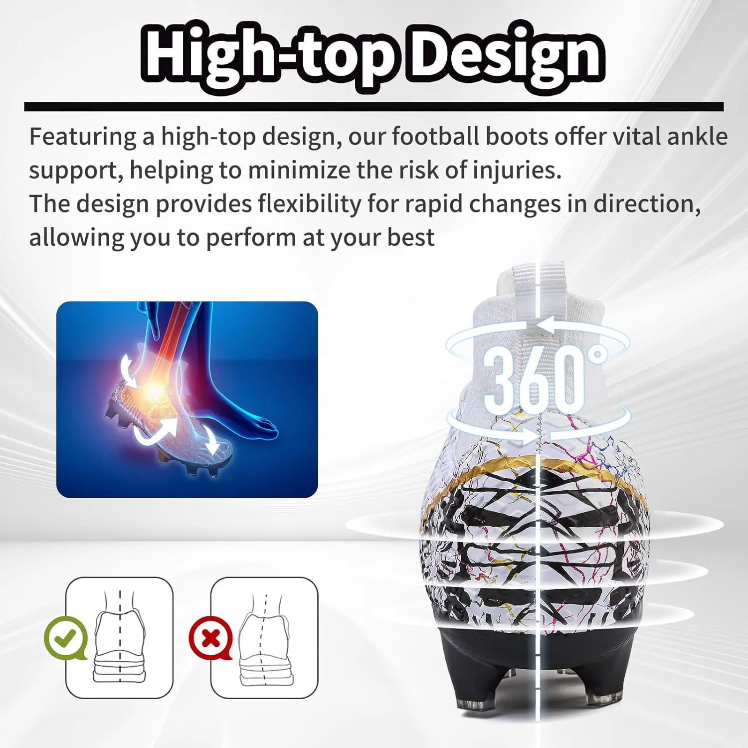 Men Soccer Cleats Women Football Cleats for Big Boy AG/FG