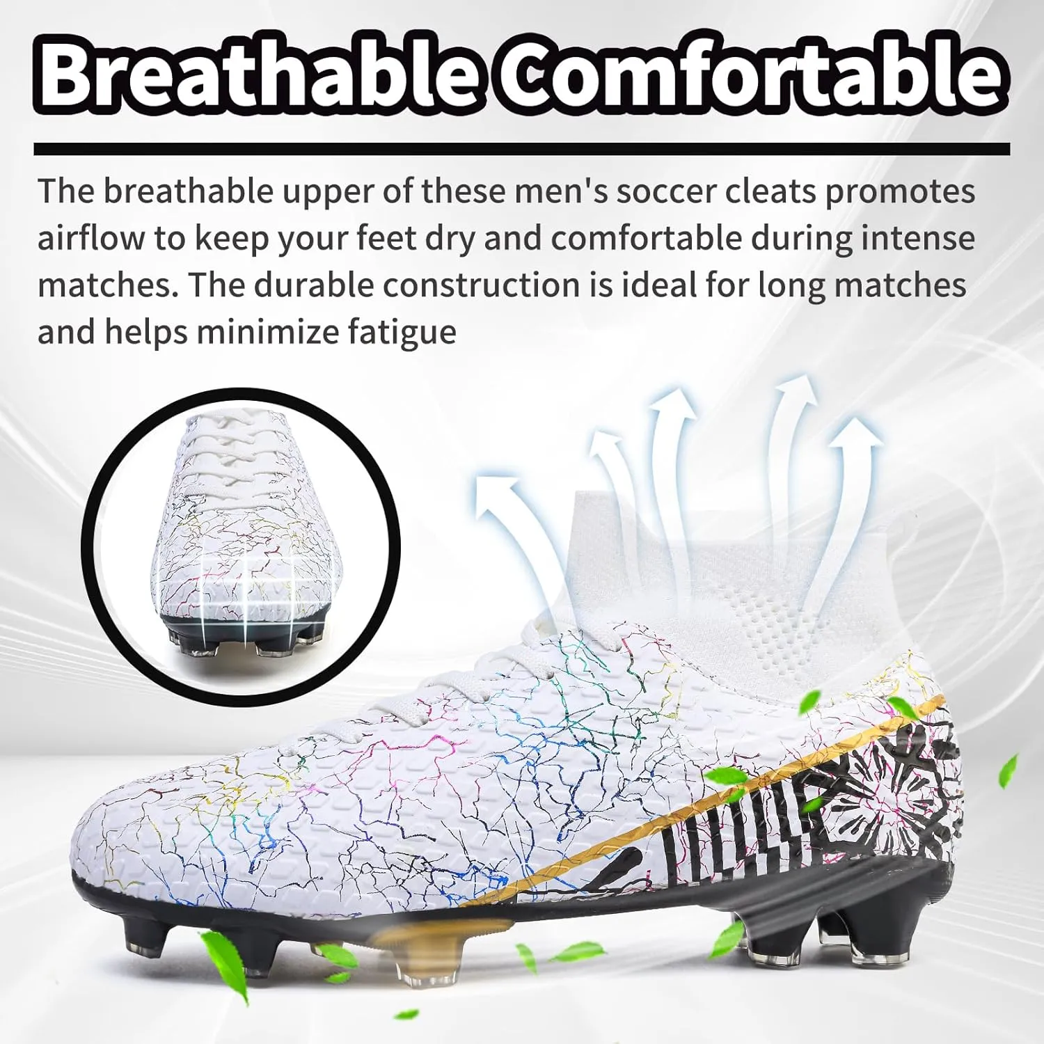 Men Soccer Cleats Women Football Cleats for Big Boy AG/FG