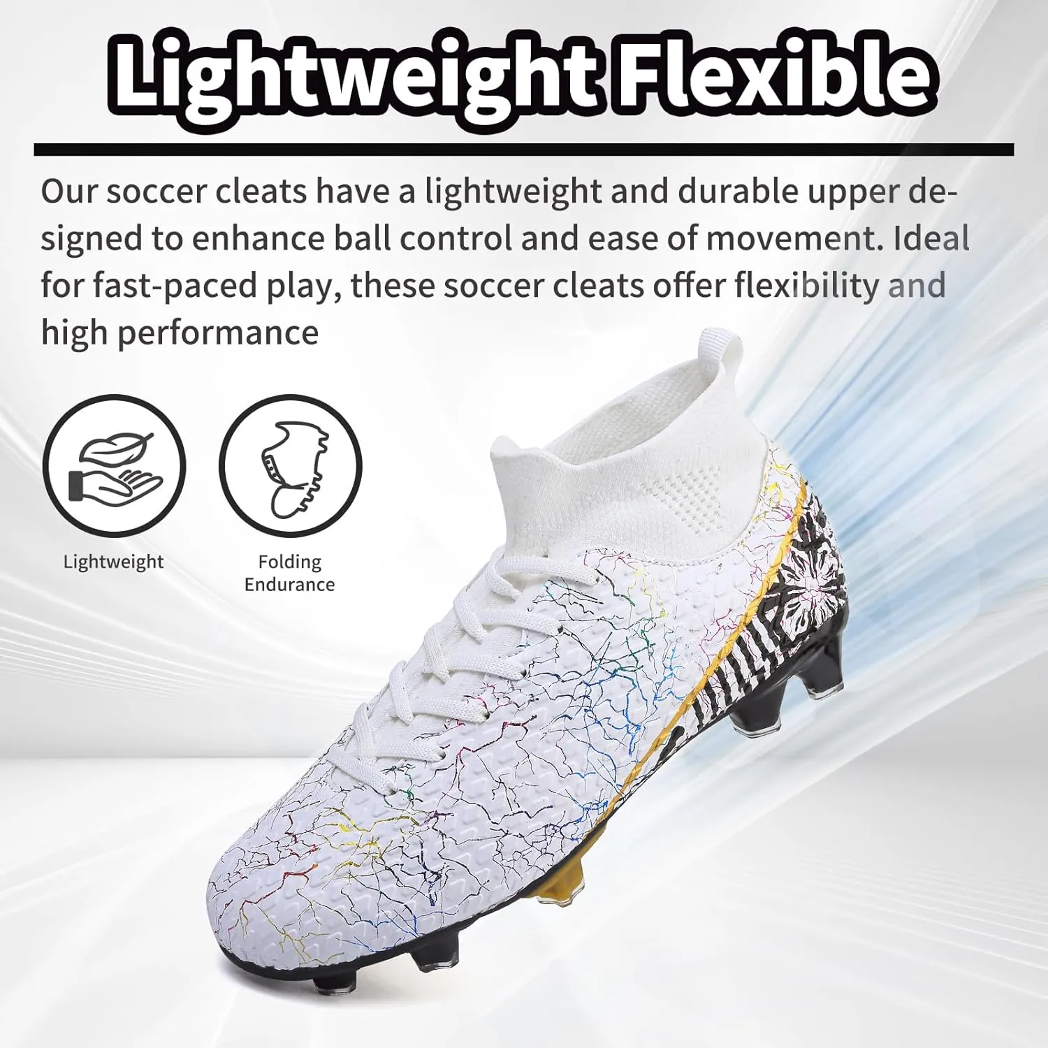 Men Soccer Cleats Women Football Cleats for Big Boy AG/FG